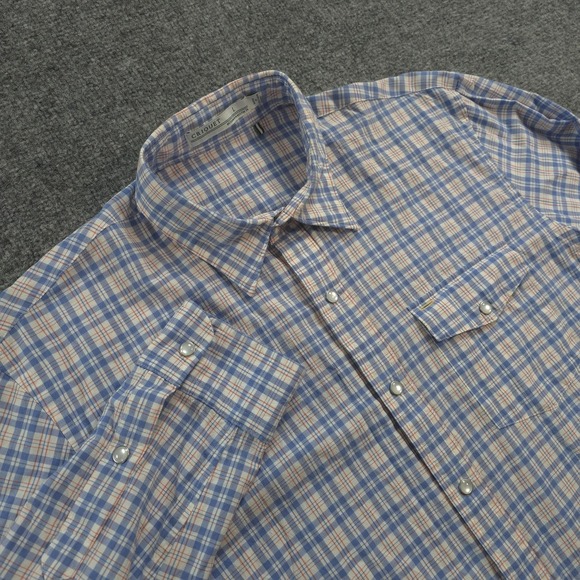 Criquet Other - Criquet Shirt Mens Large Blue Plaid Performance Pearl Snap Casual Outdoors Golf